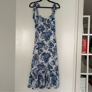 Aqua Adjustable Strap Sundress Midi
